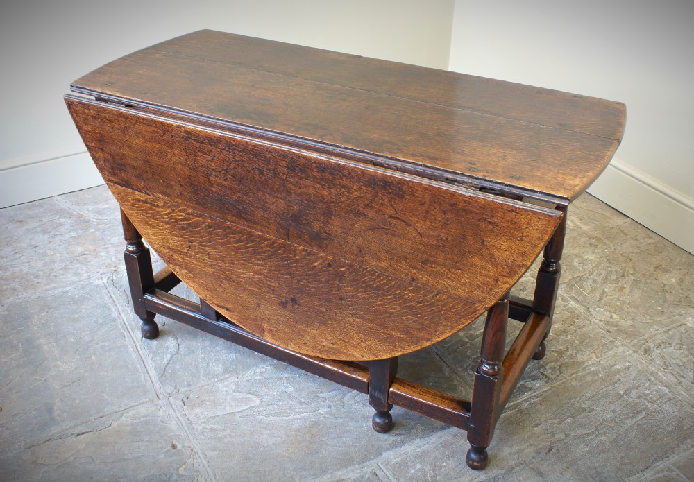 Late 17th Century Oak Gateleg Dining Table.