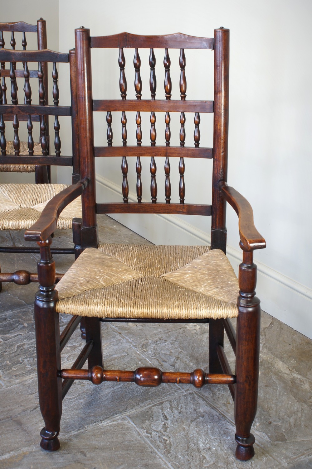  8 Lancashire Spindle Back Kitchen Chairs View II