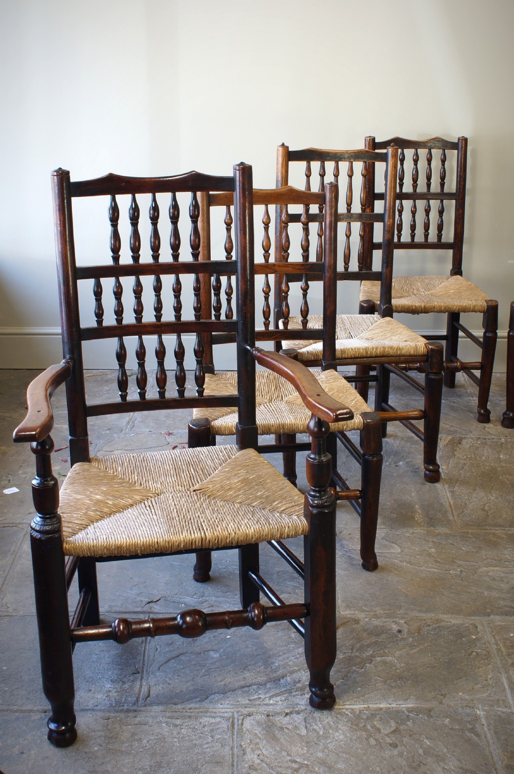  8 Lancashire Spindle Back Kitchen Chairs View III