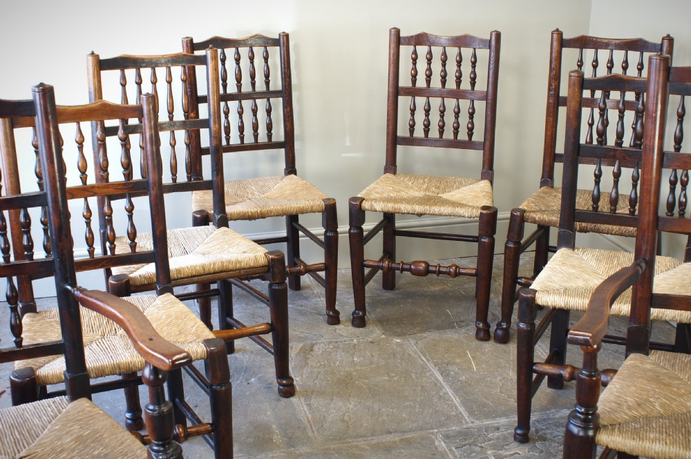  8 Lancashire Spindle Back Kitchen Chairs View IV