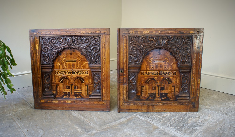 A pair of 16th Century Marquetry Panels. View V