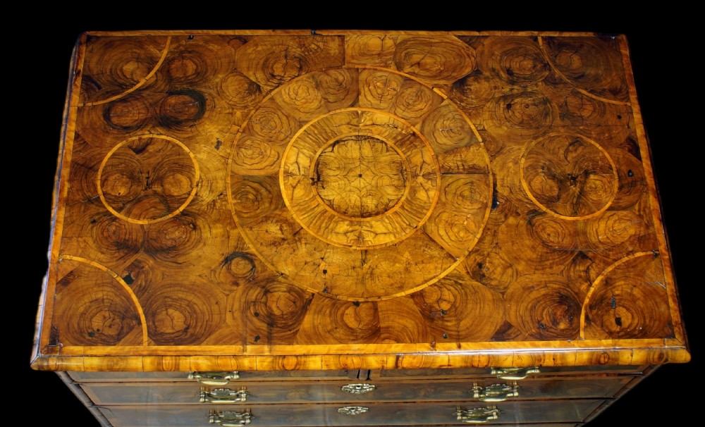 Fine & Rare 17th Century Oyster Veneer Chest. View II