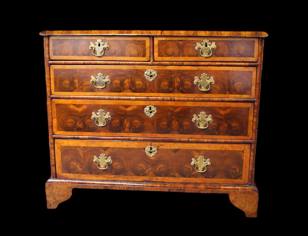 Fine & Rare 17th Century Oyster Veneer Chest. View V