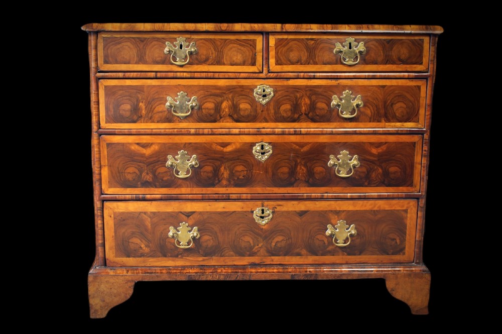 Fine & Rare 17th Century Oyster Veneer Chest. View VI