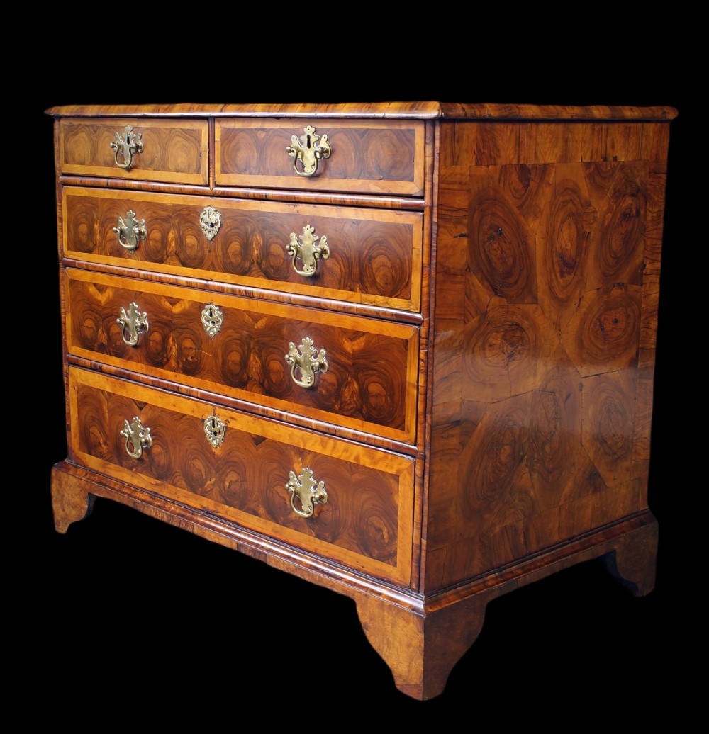 Fine & Rare 17th Century Oyster Veneer Chest. View VIII