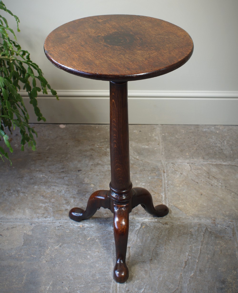 Small 18th Century Oak tripod table. View III