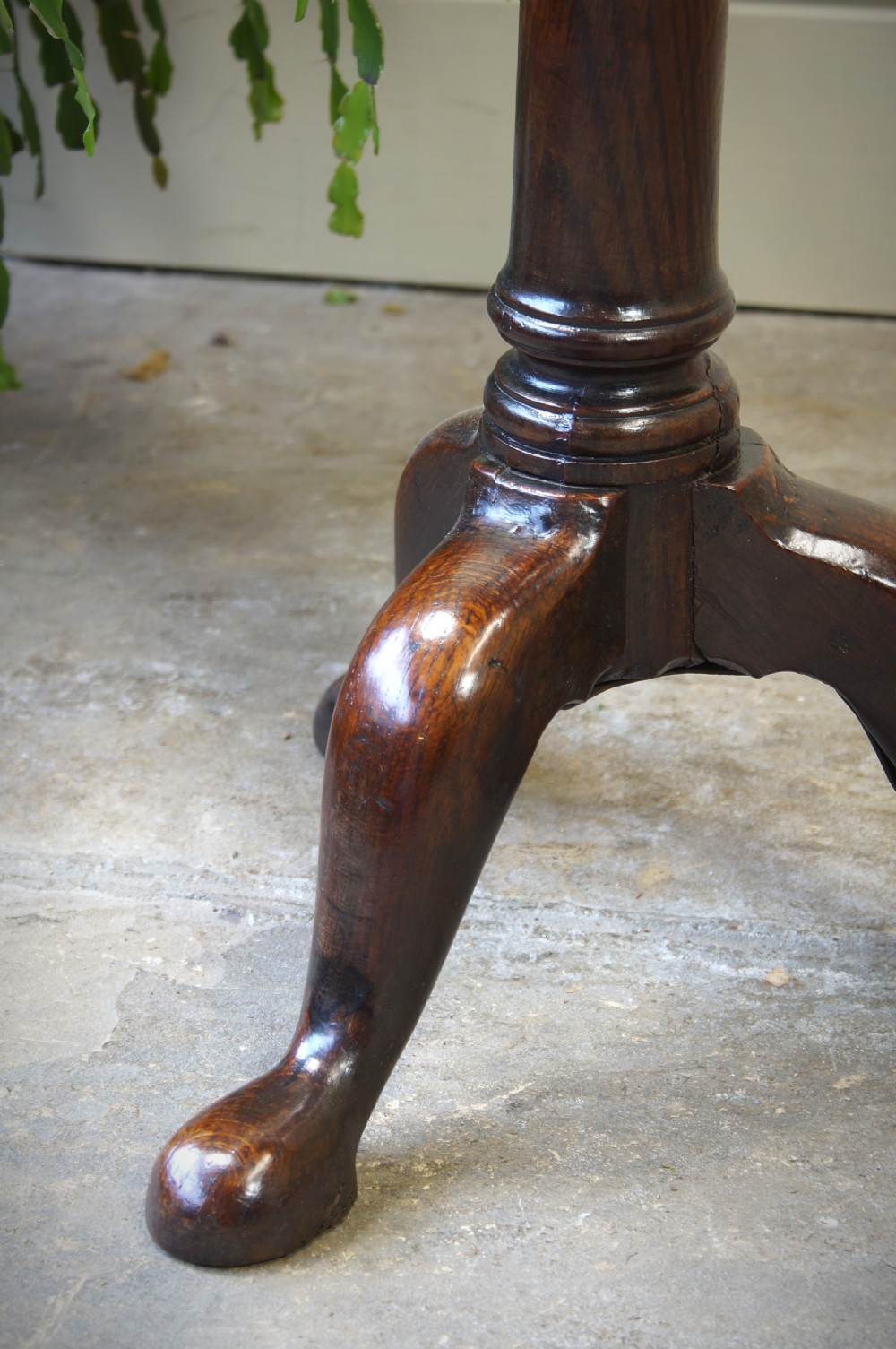 Small 18th Century Oak tripod table. View X