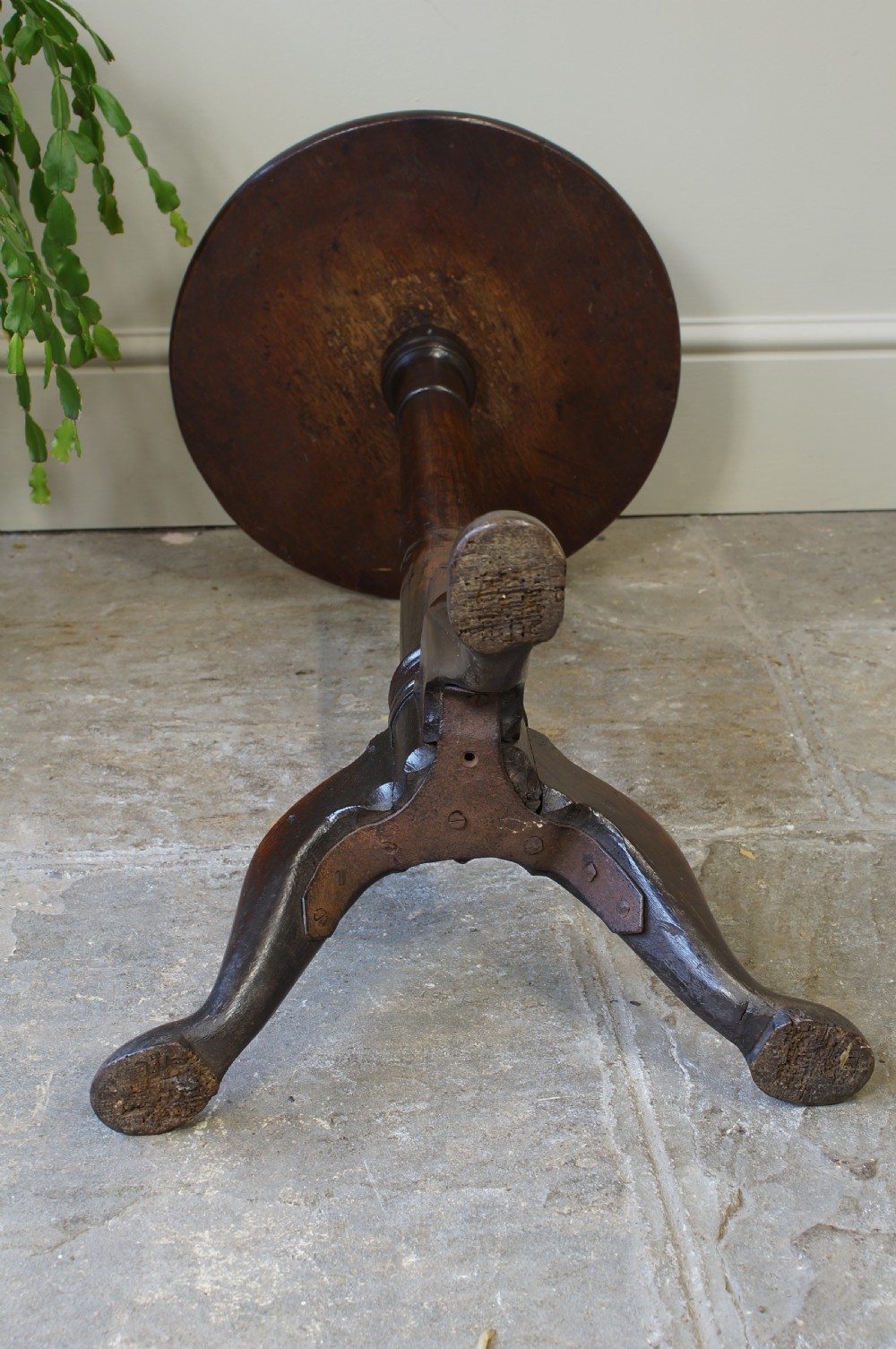 Small 18th Century Oak tripod table. View XI