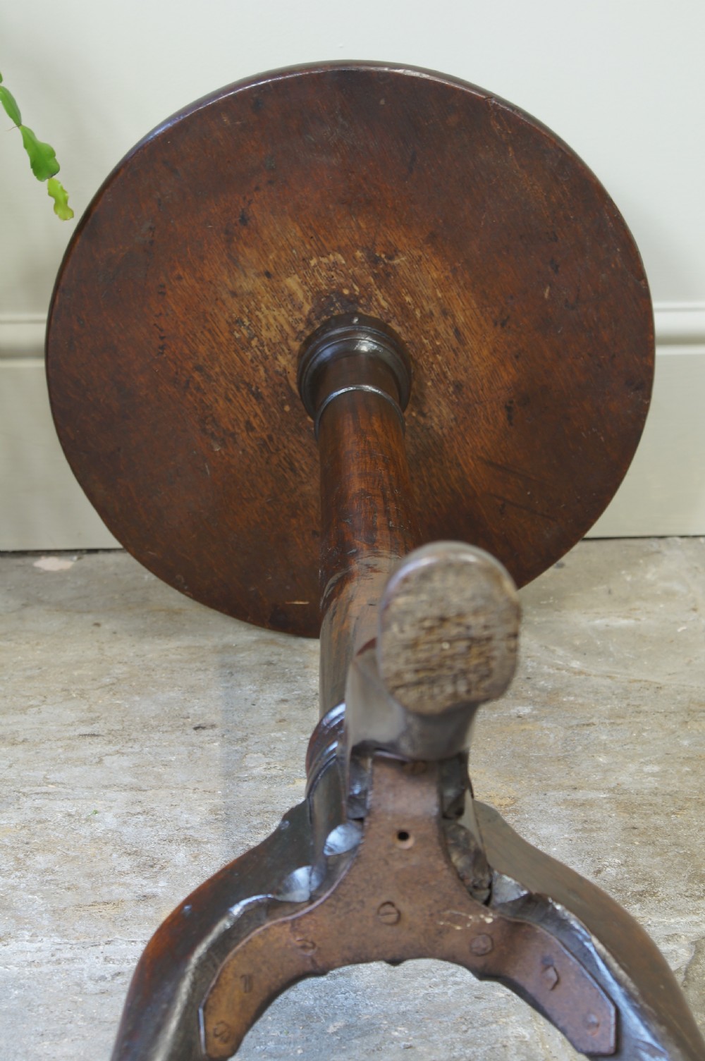 Small 18th Century Oak tripod table. View XII