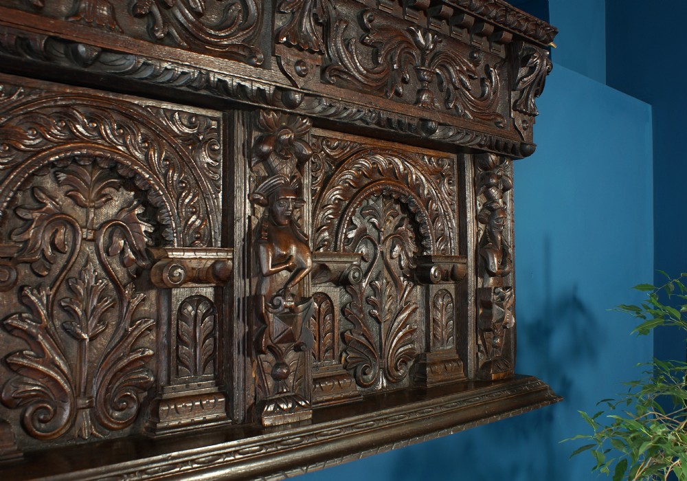 Elizabethan Oak Overmantel. View V