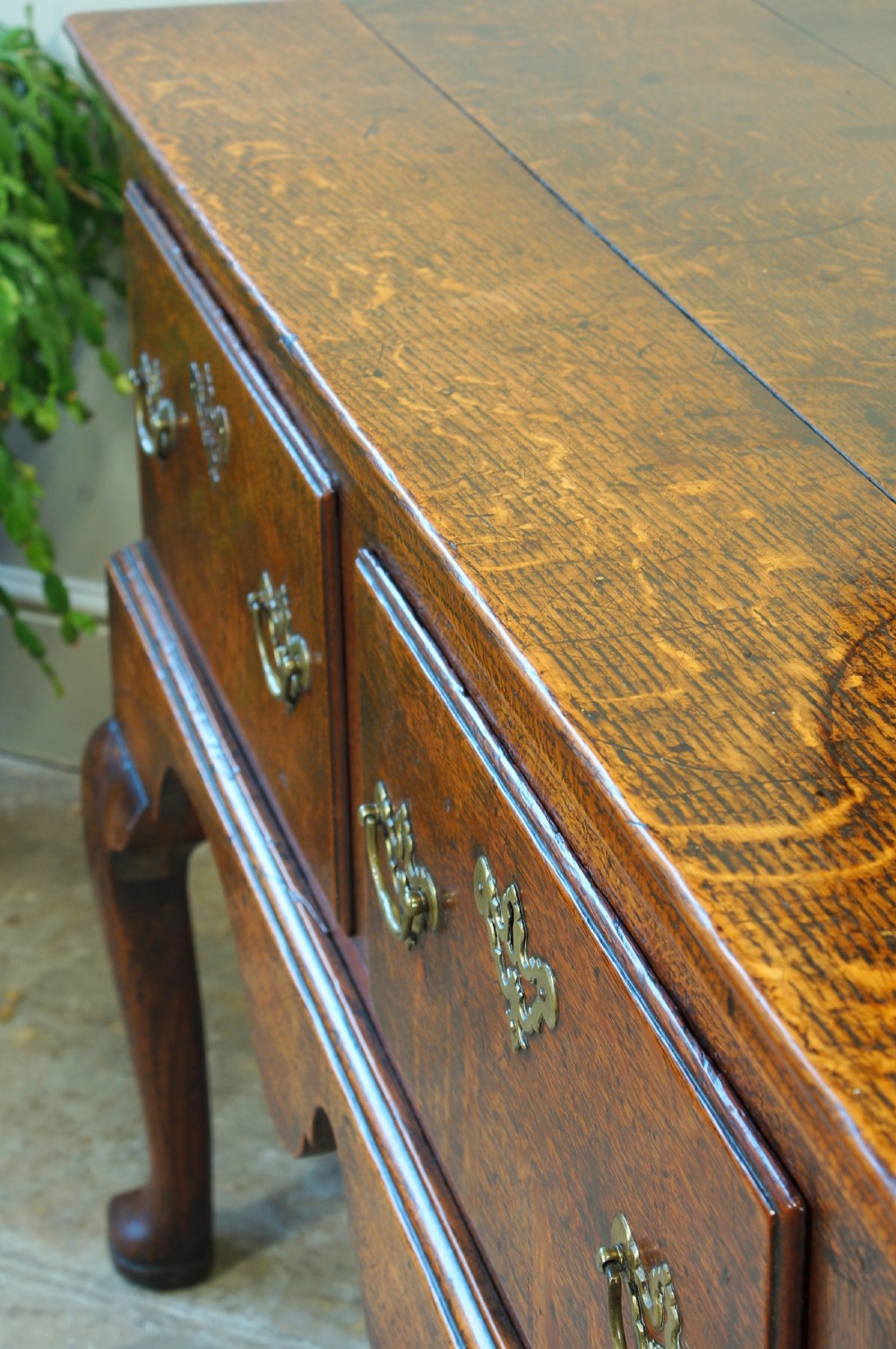 An 18th Century Oak Four Drawer Dresser Base. View VII