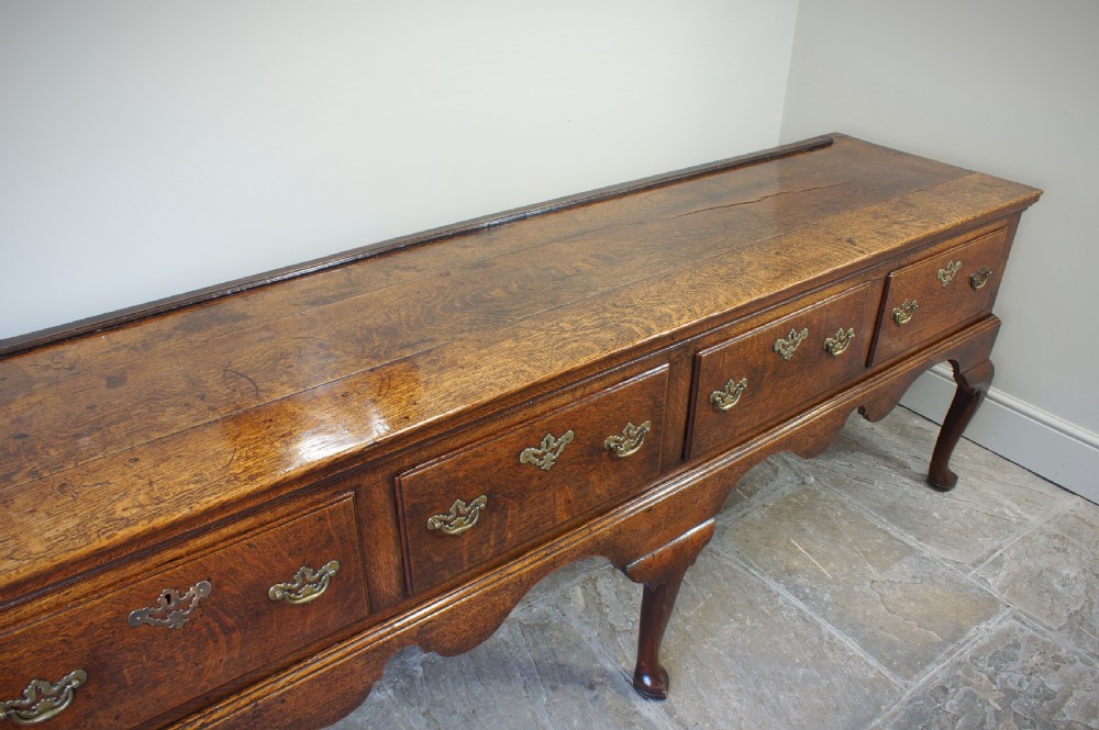 An 18th Century Oak Four Drawer Dresser Base. View X