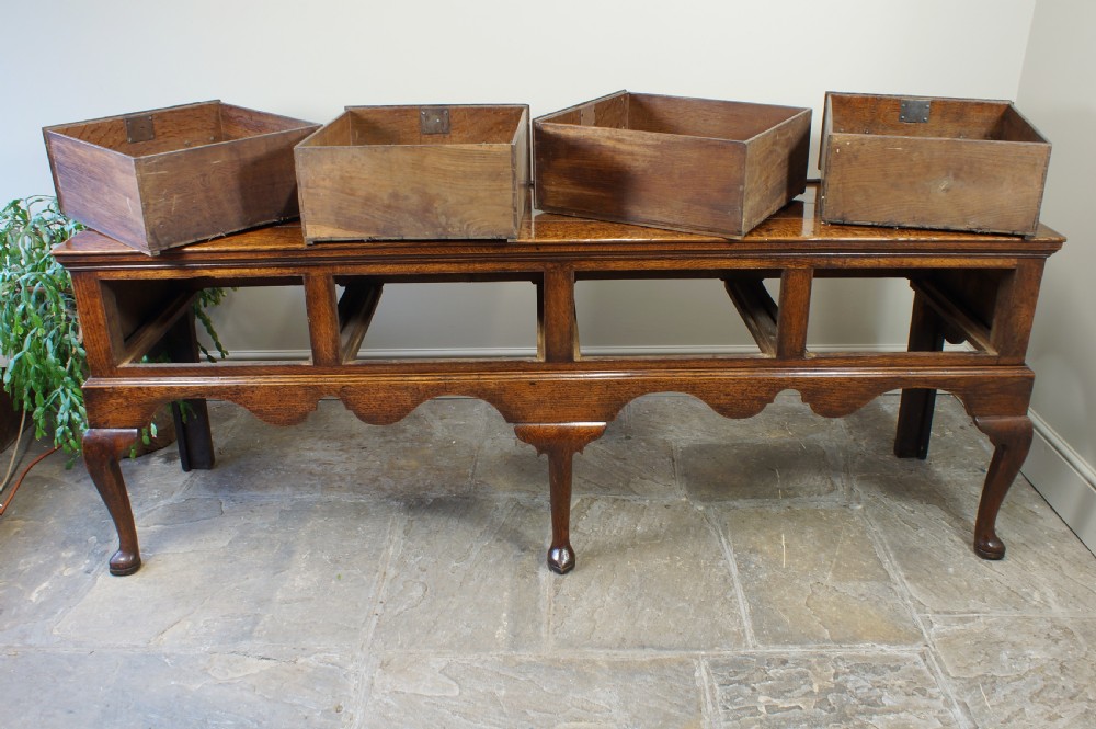 An 18th Century Oak Four Drawer Dresser Base. View XXIII