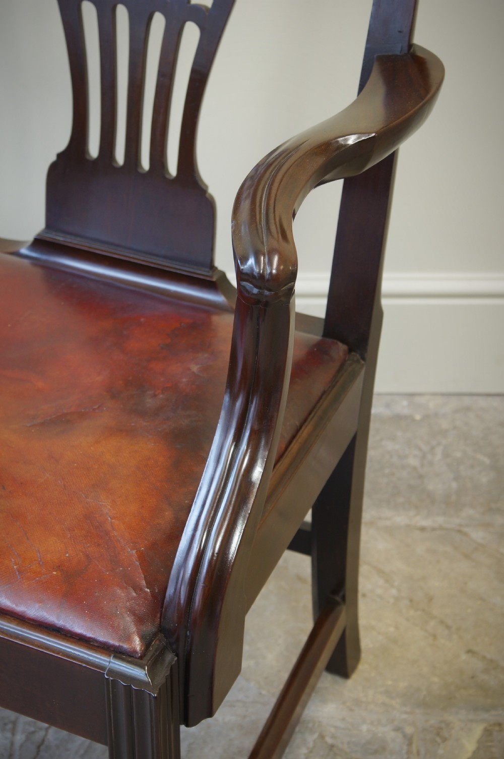 Scottish George III Laburnum Armchair of generous proportions.  View V