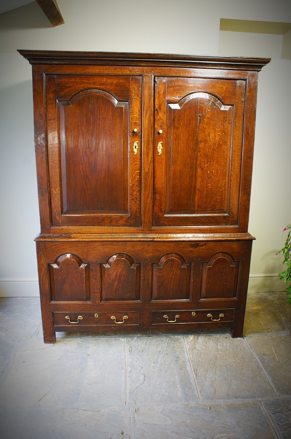  18th Century Welsh Oak Press Cupboard. View II