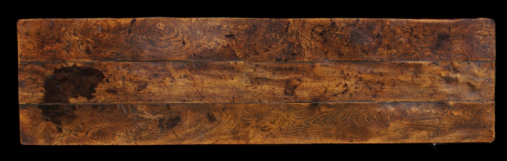 Rare 17th Century Elm Trestle Table View II