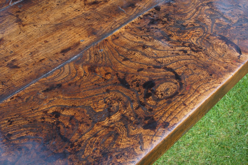 Rare 17th Century Elm Trestle Table View V