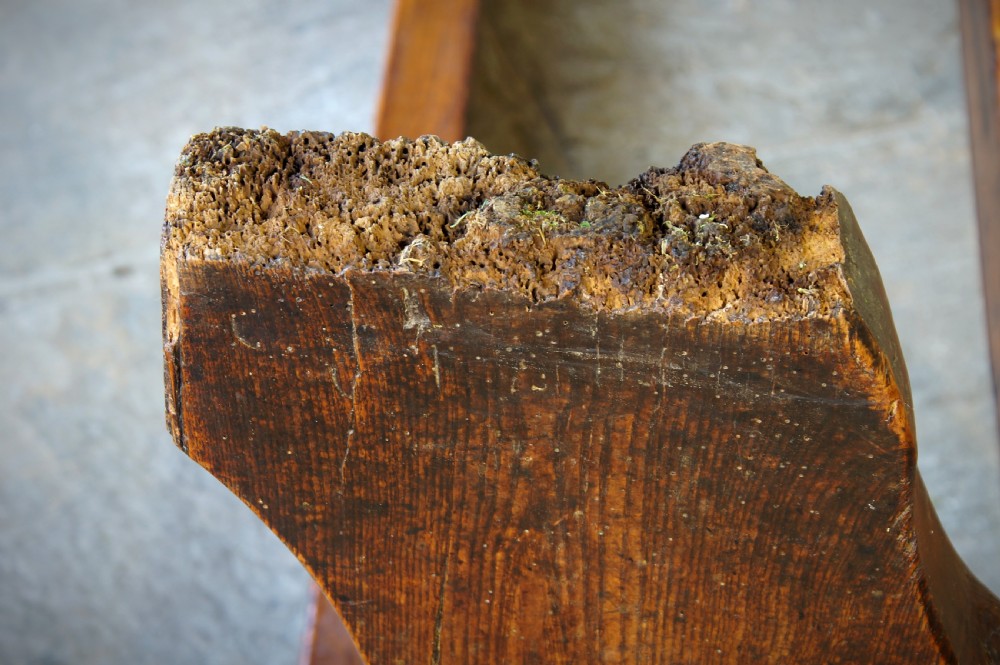 Rare 17th Century Elm Trestle Table View XV