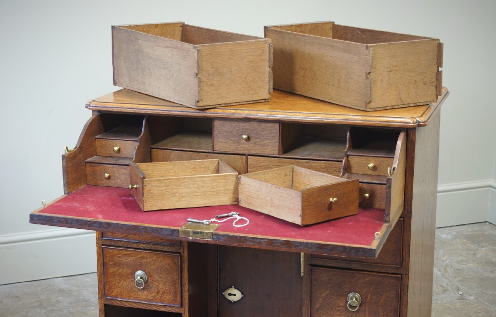 18th Century Oak Secretaire Kneehole Desk View II