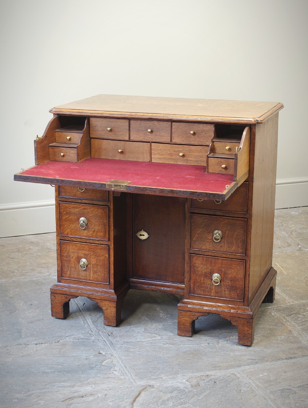 18th Century Oak Secretaire Kneehole Desk View V