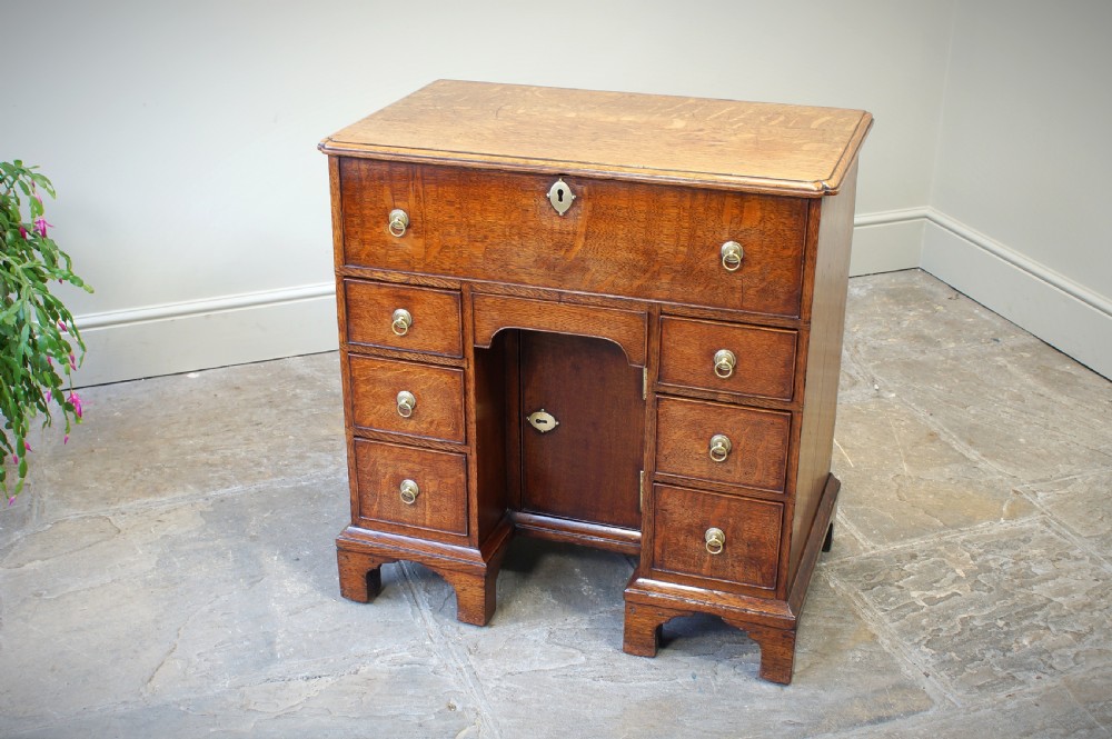 18th Century Oak Secretaire Kneehole Desk