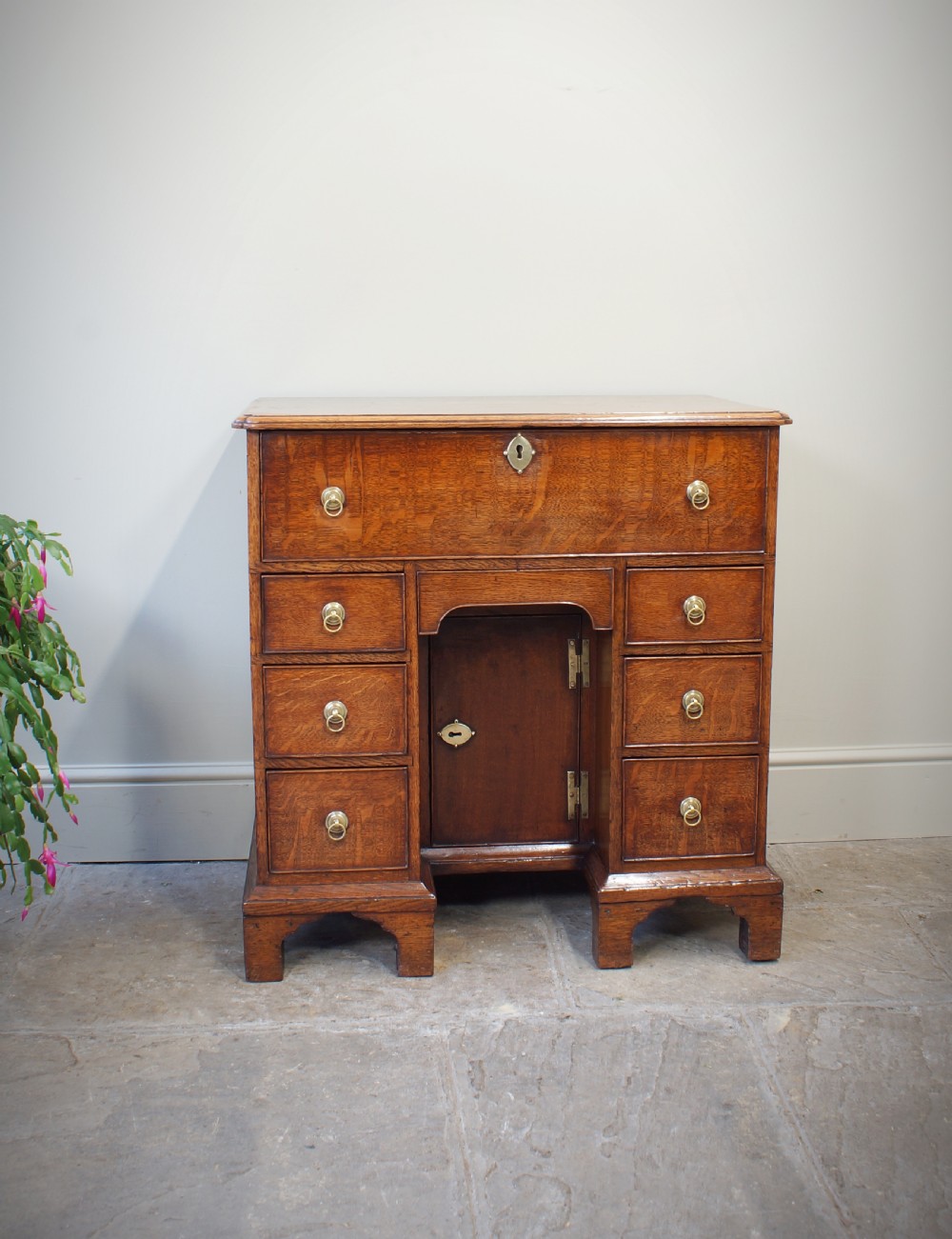18th Century Oak Secretaire Kneehole Desk View X