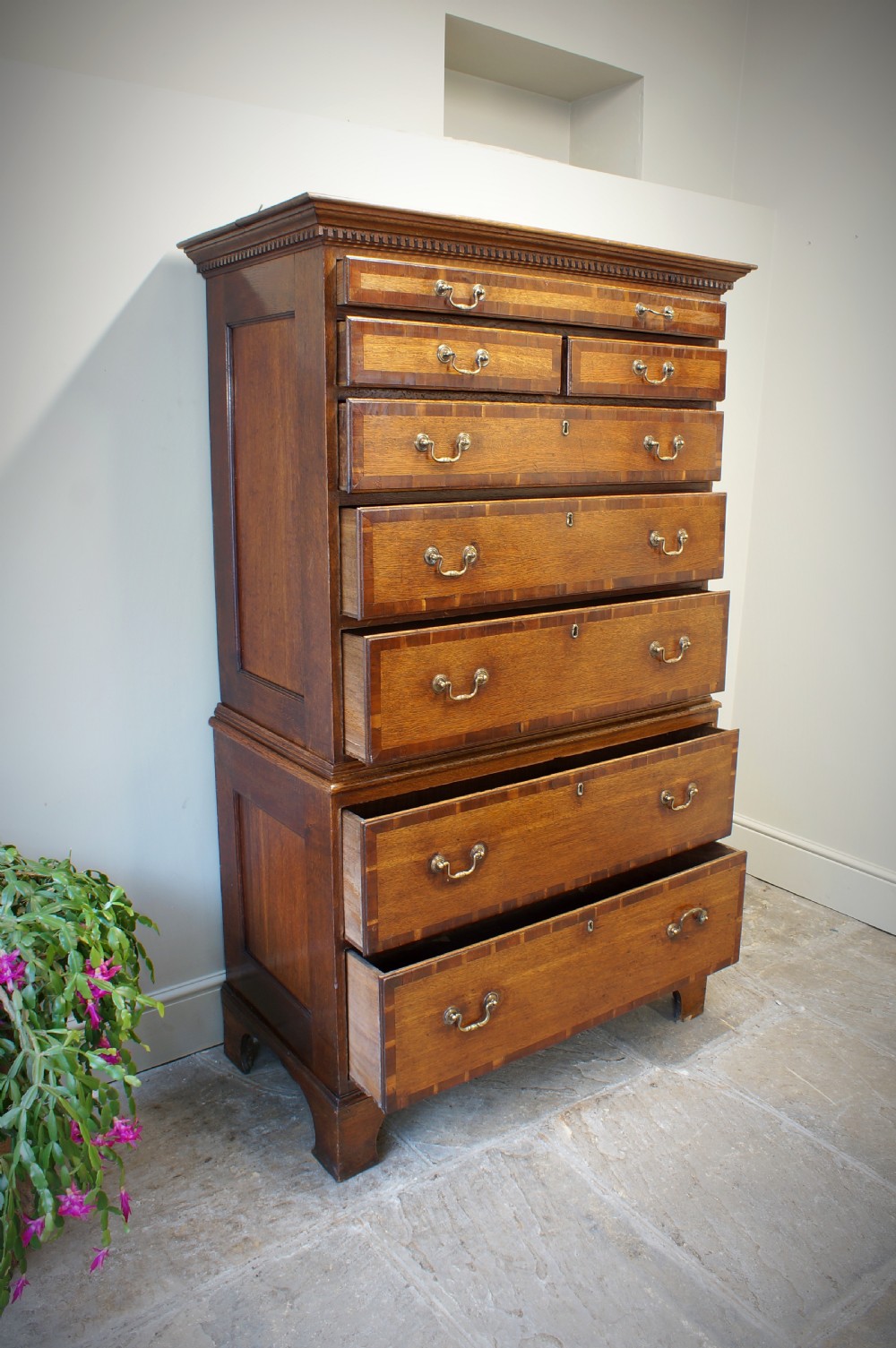 Small 18th Century Oak Tallboy View III