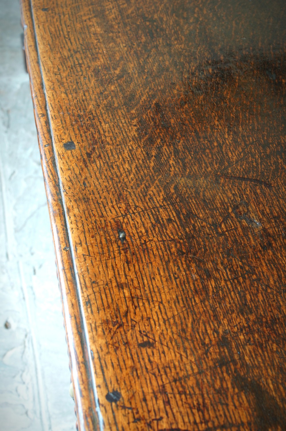 17th Century Moulded Oak Dresser base.  View V