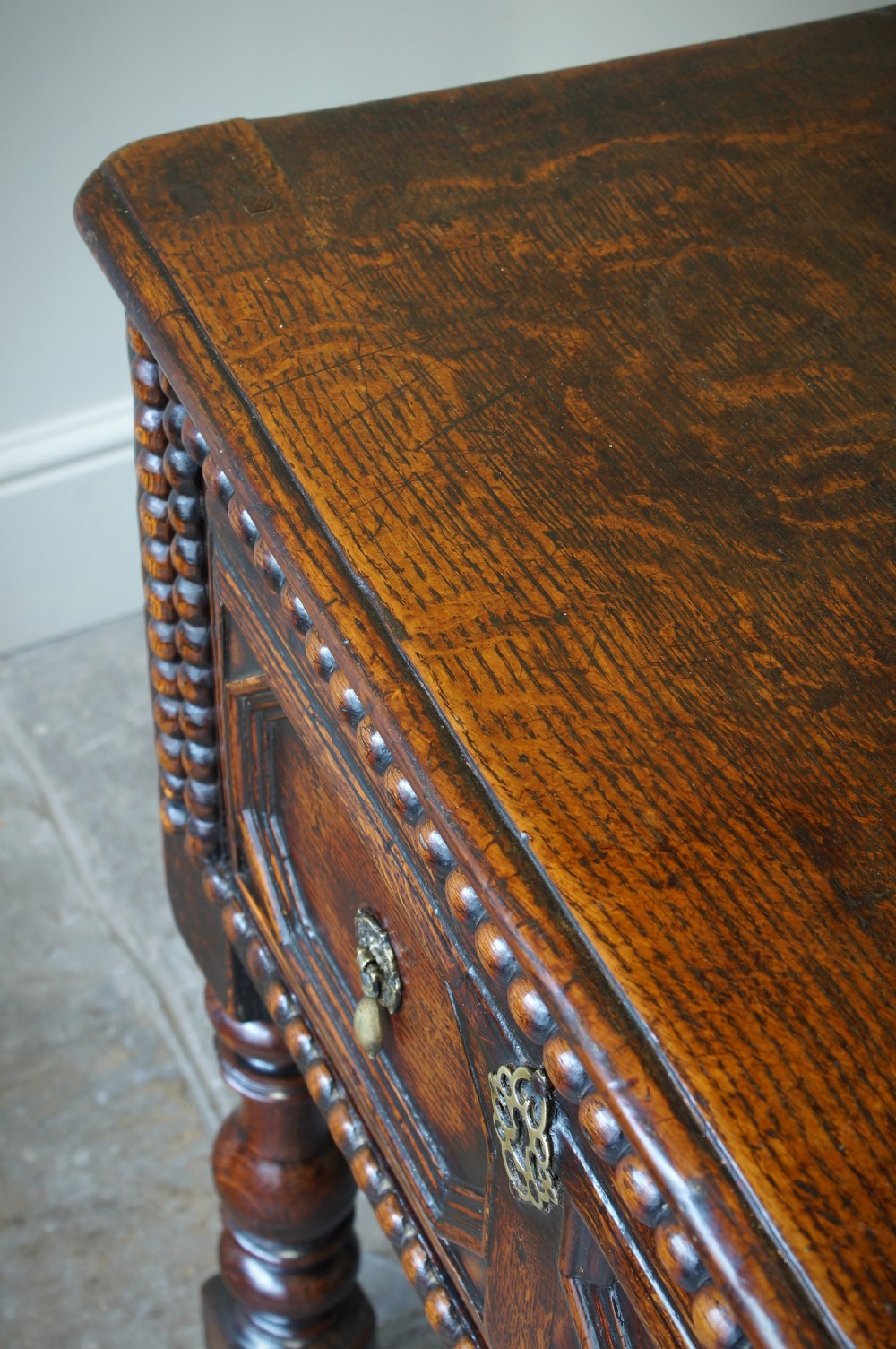 17th Century Moulded Oak Dresser base.  View VI