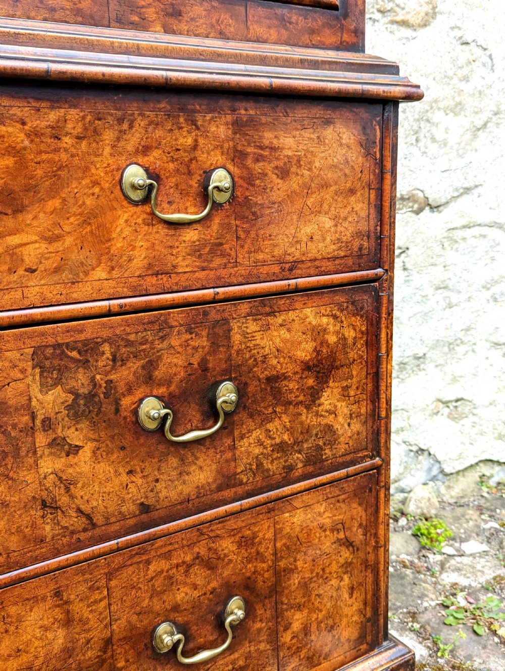 A Rare 17th Century William And Mary Burl Walnut Cabinet On Chest, Circa 1690 View VII