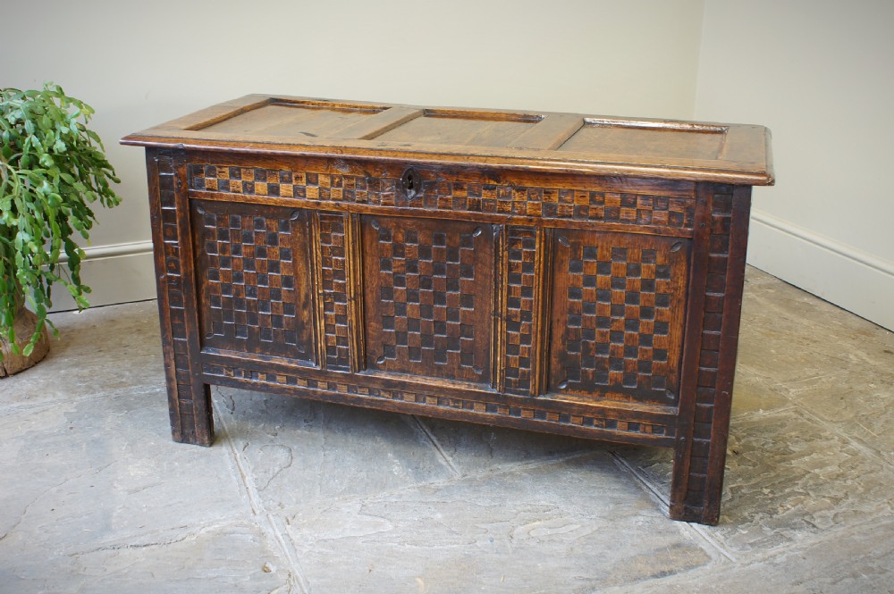 A Rare 17th Century Oak Coffer. View II