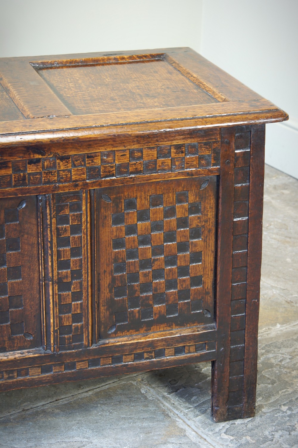 A Rare 17th Century Oak Coffer. View III