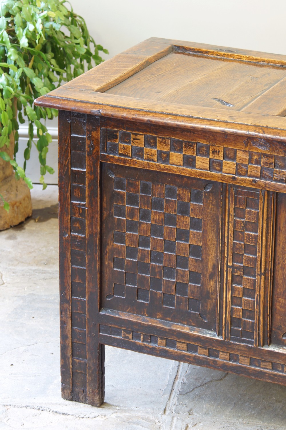 A Rare 17th Century Oak Coffer. View IV