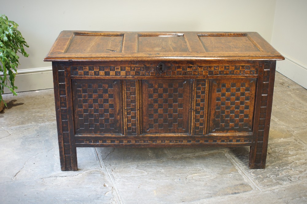 A Rare 17th Century Oak Coffer. View VI