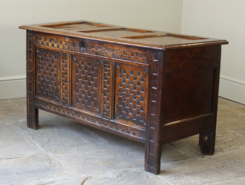 A Rare 17th Century Oak Coffer. View XIII