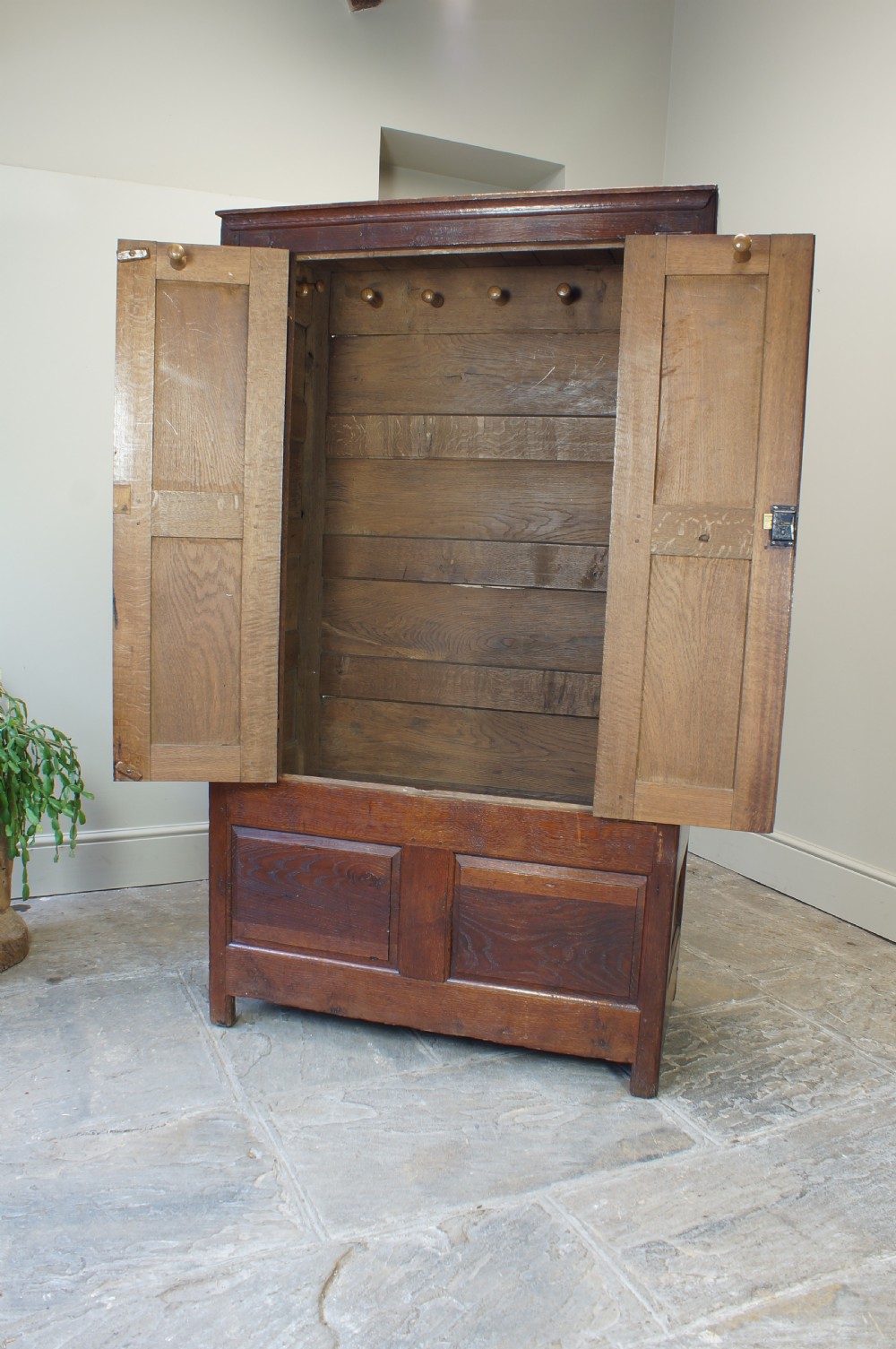 A Small and Rare Oak Linen Press Cupboard. View XII