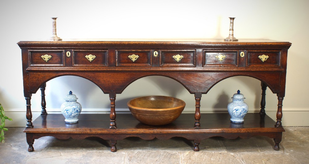 Early 18th Century Oak Dresser Base.