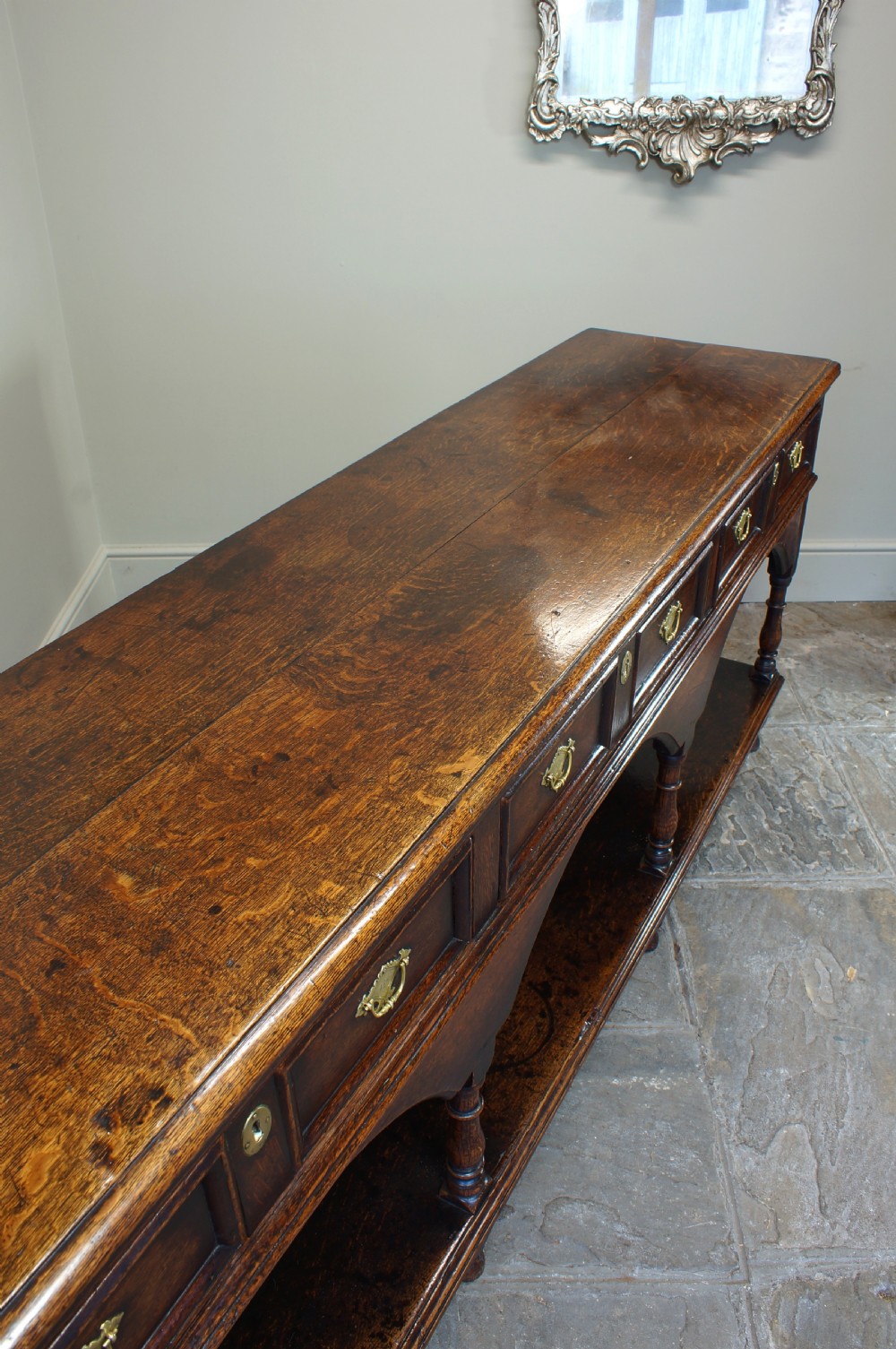 Early 18th Century Oak Dresser Base. View V