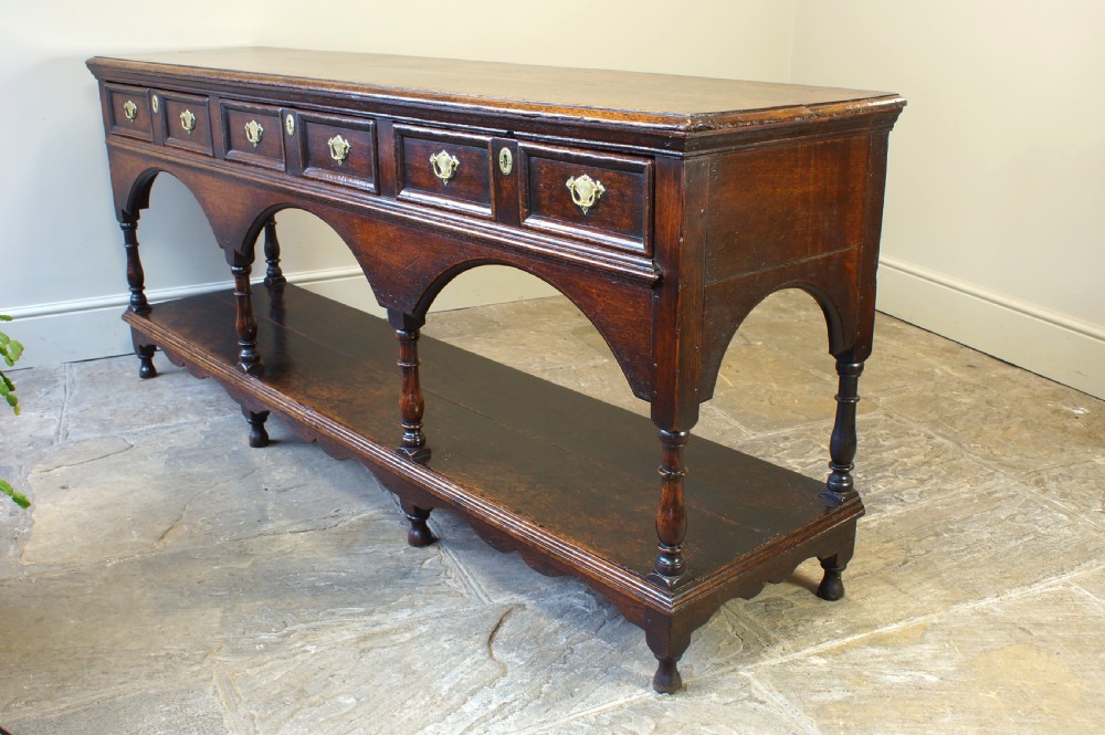 Early 18th Century Oak Dresser Base. View XI