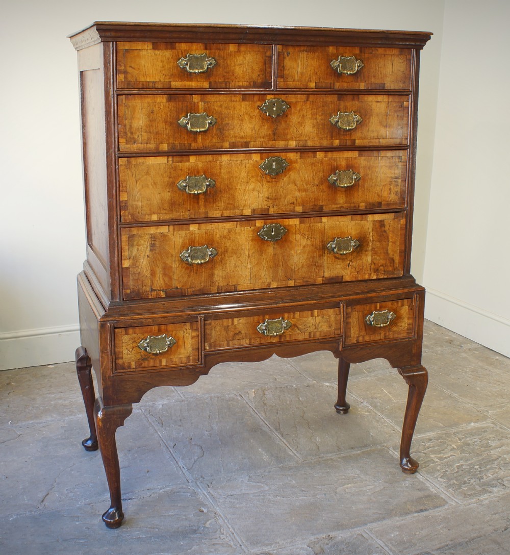 Early 18th Century Walnut And Oak Chest On Stand View II