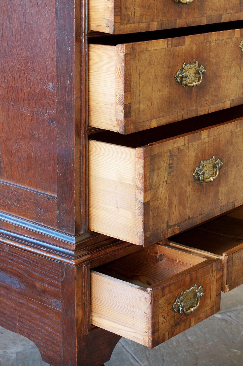 Early 18th Century Walnut And Oak Chest On Stand View IX