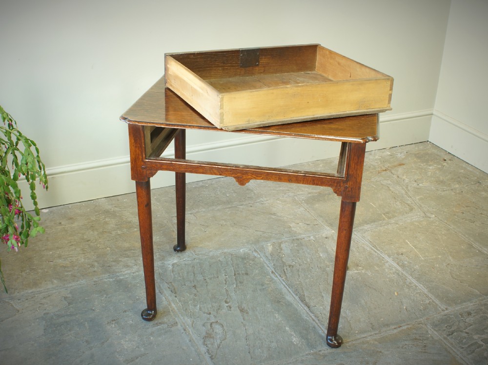 Georgian Oak Padfoot Lowboy View X