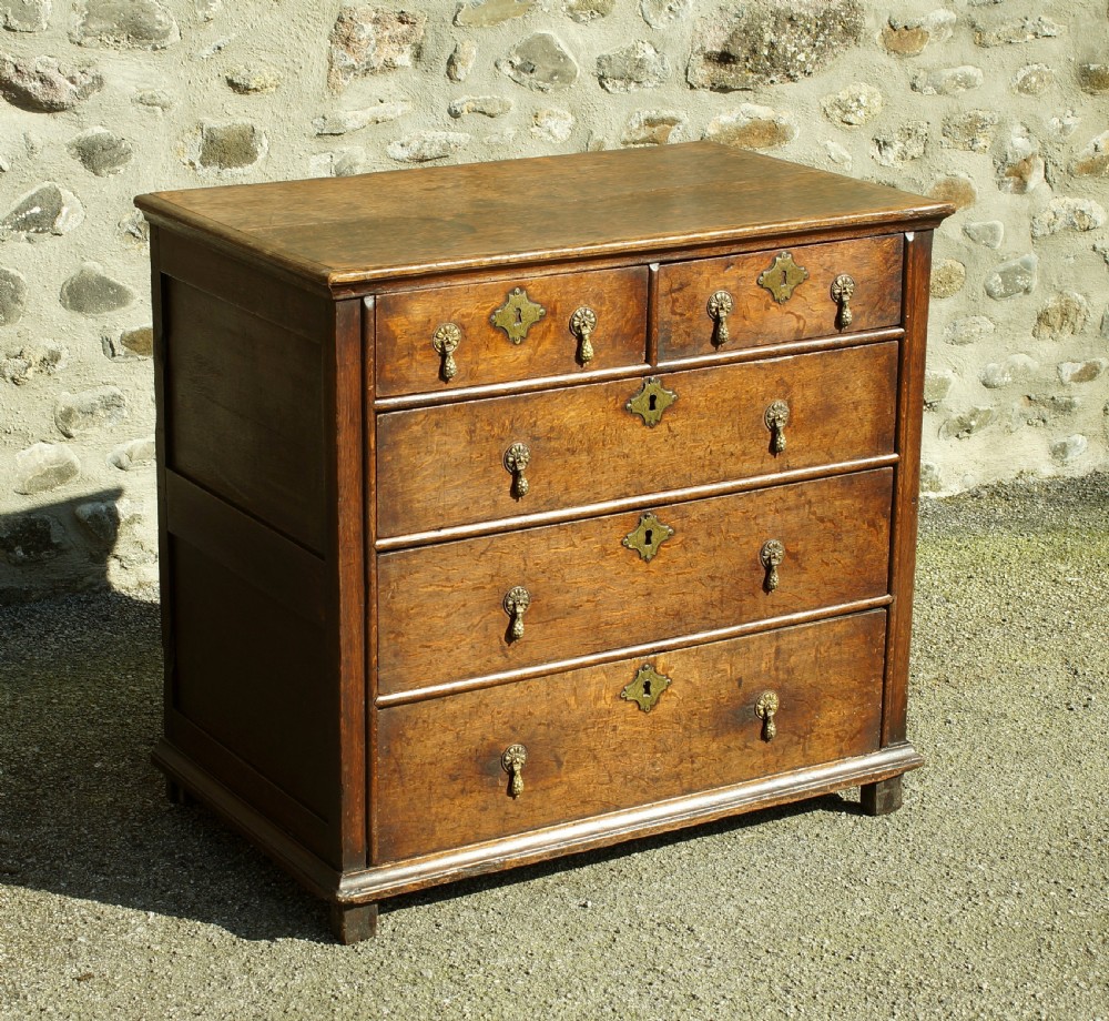 A Small William and Mary Oak Chest of Drawers View VIII