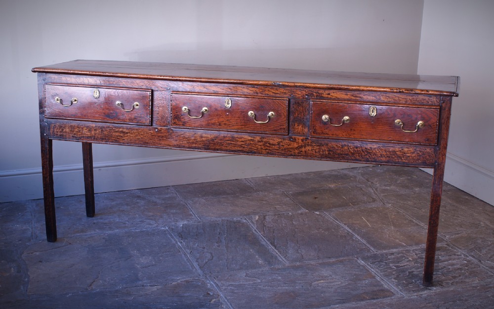 Georgian Oak Square leg Dresser Base View II
