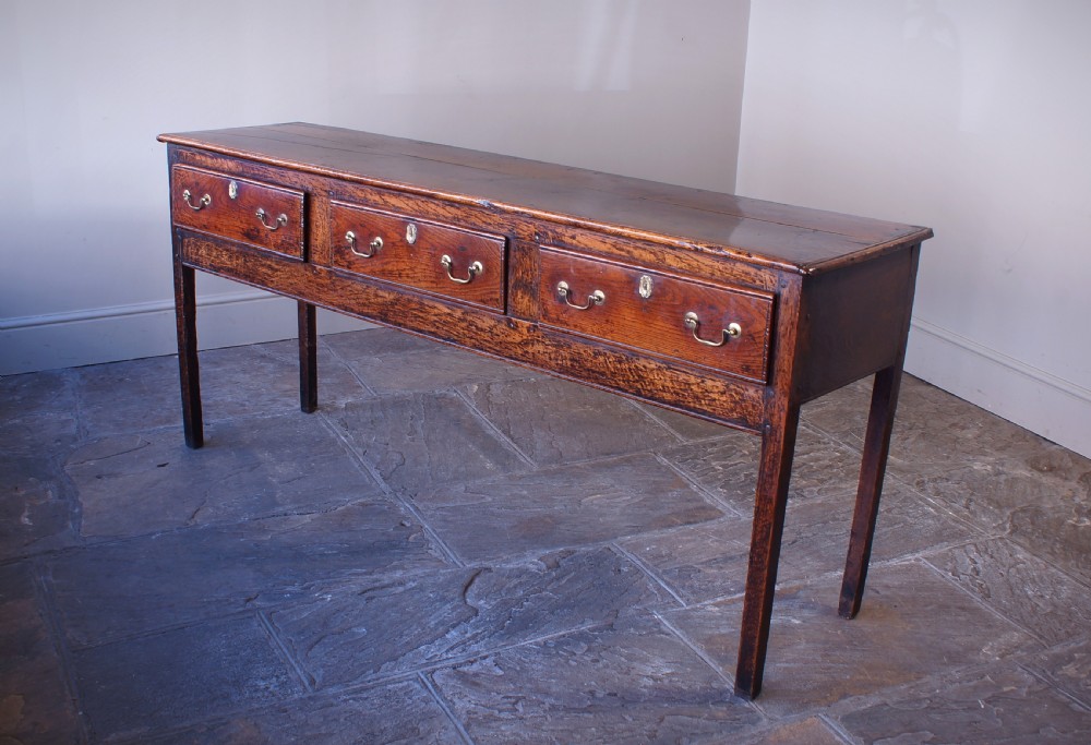 Georgian Oak Square leg Dresser Base View V