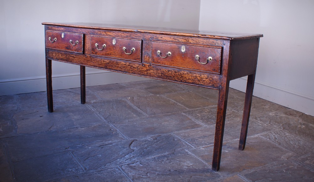 Georgian Oak Square leg Dresser Base View VI