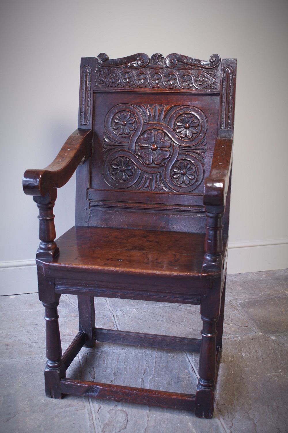 17th Century Oak Wainscot Chair.