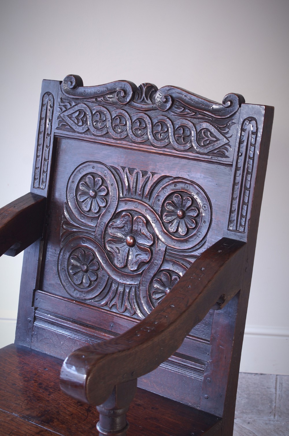 17th Century Oak Wainscot Chair. View V