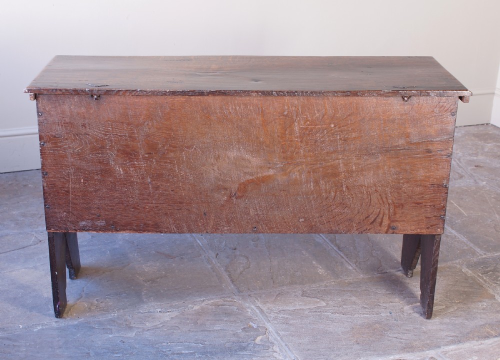 A Small 17th Century Six Plank Oak Coffer View VIII