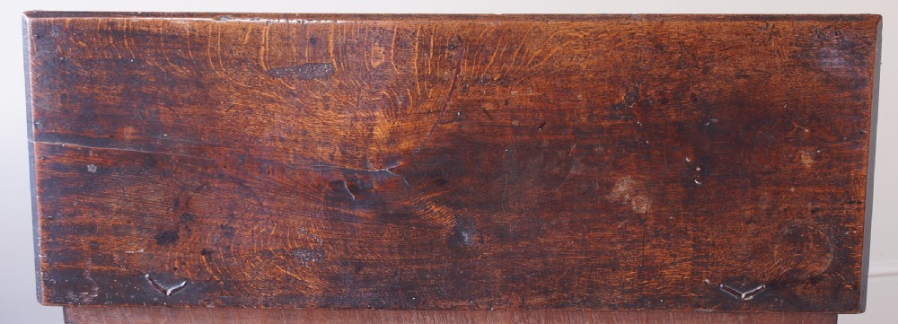 A Small 17th Century Six Plank Oak Coffer View XVIII